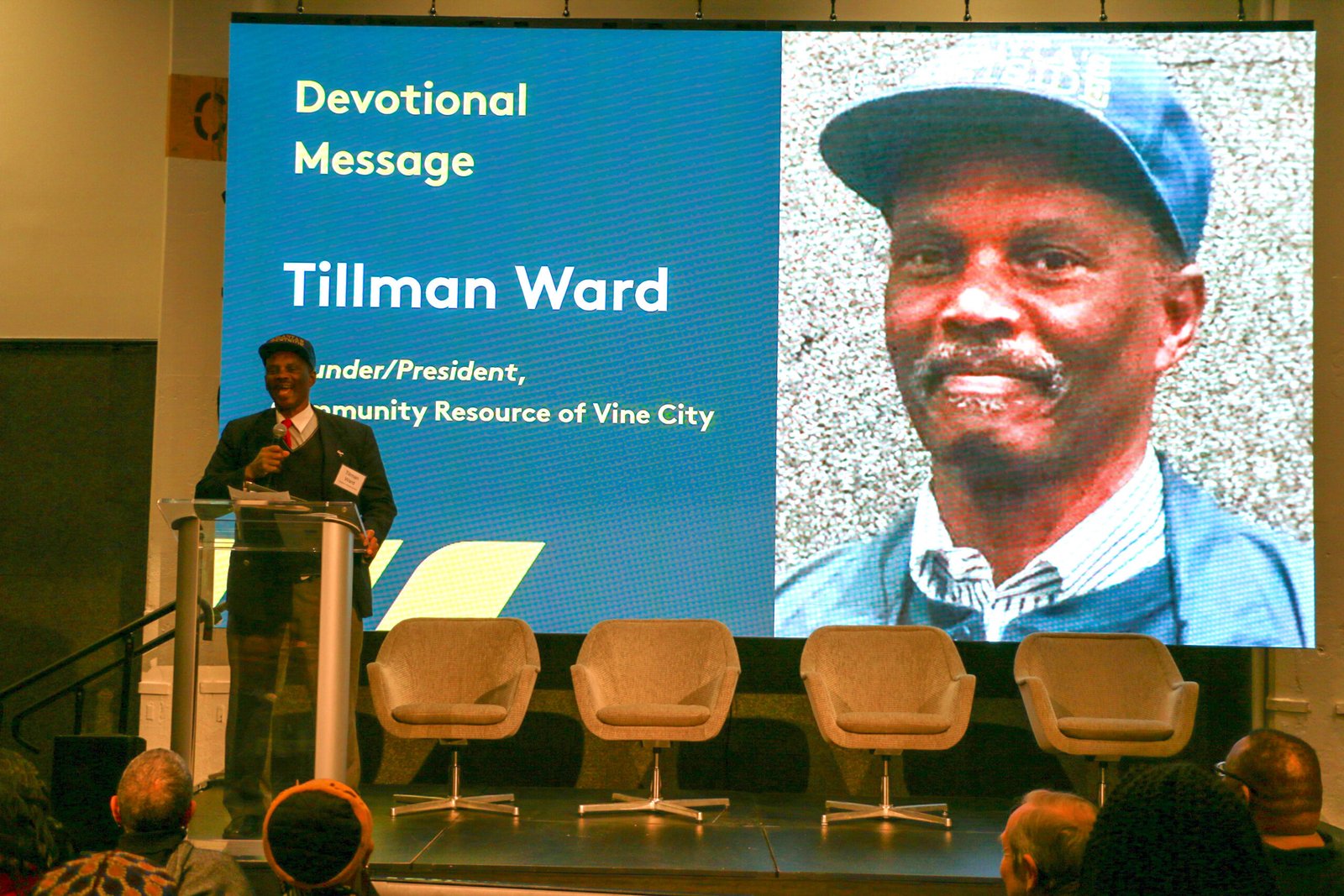 Tillman Ward leads devotion.